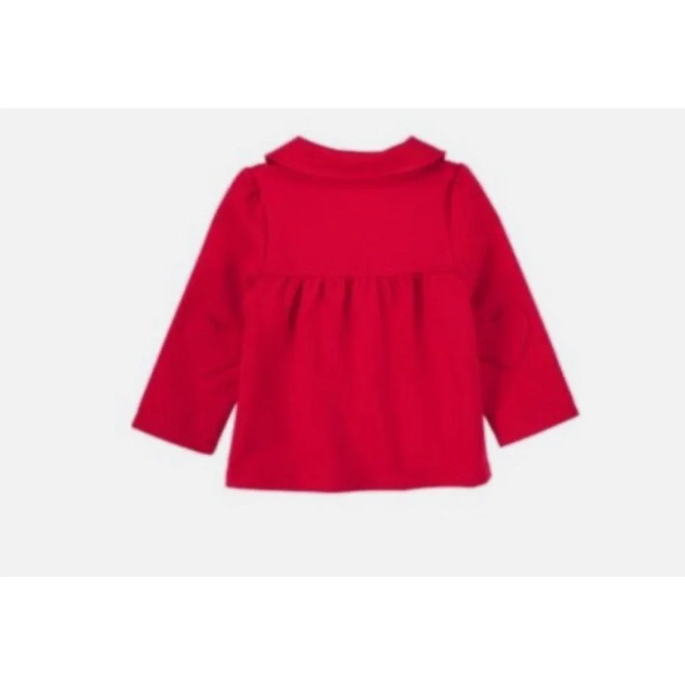 GYMBOREE HEART RED PONTE JACKET Size 2T/3T heart lining‎